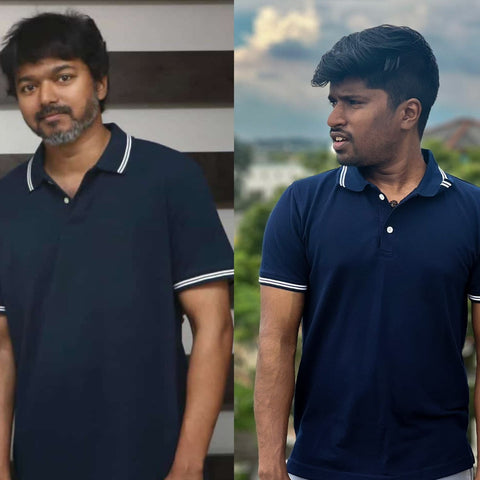 Vijay  - Navy Blue Polo T-shirt