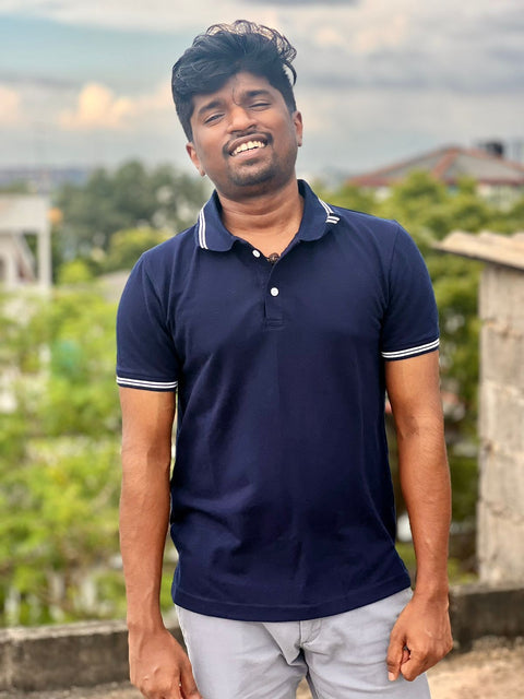 Vijay  - Navy Blue Polo T-shirt