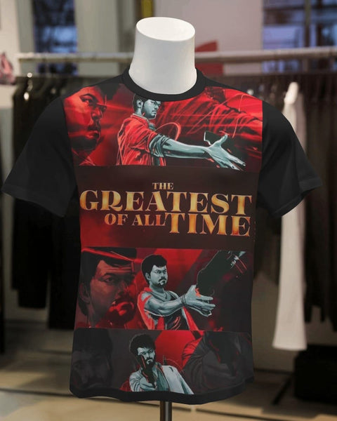 GOAT TITLE CARD BLACK  Thalapathy Vijay - Greatest Of All Time Black Sports Jersey T-shirt