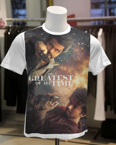Thalapathy and Ilaya Thalapathy  - Greatest Of All Time Black Sports Jersey T-shirt