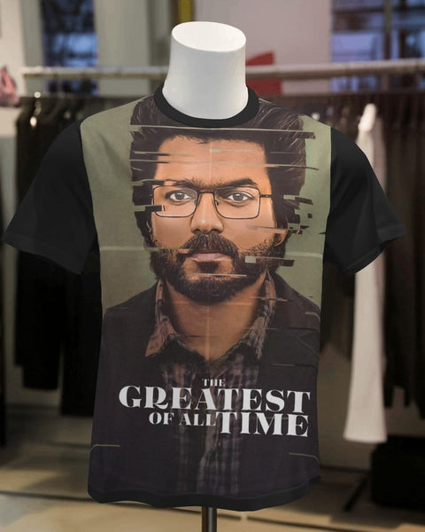 FATHER VIJAY  Goat - Greatest Of All Time Black Sports Jersey T-shirt