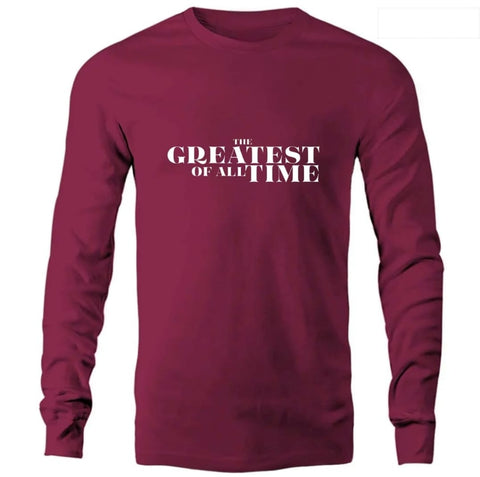 Greatest Of All Time Title Font Thalapathy   - Maroon GOAT  Full Sleeve T-Shirt
