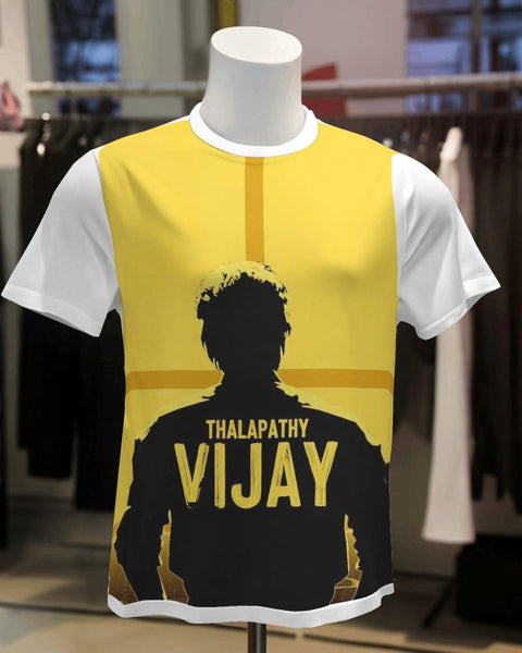 Thalapathy vIjay Goat Yellow Patch  - Greatest Of All Time White Goat Sports Jersey T-shirt