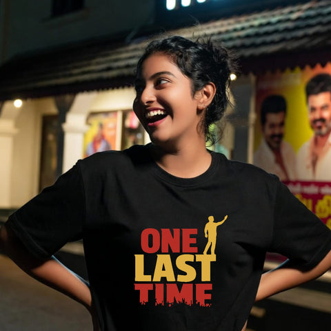 One Last Time Black-  Jananayagan Vijay  Oversize Tee