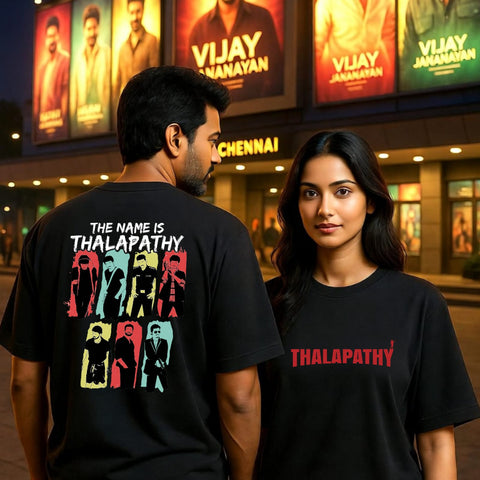 The Name is Thalapathy Backside  / Thalapathy Front side  - Tamil Oversize Tee