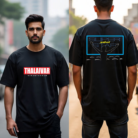 THALAIVAR RAJINI BOTH SIDE PRINTED OVERSIZE T-SHIRT