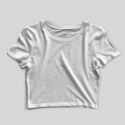 Plain White  - Crop Top  T-Shirt - TAMILCLOTHING.COM