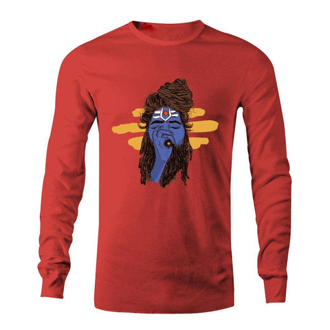 SHIVABOGAM - Red Full Sleeve T-Shirt - TAMILCLOTHING.COM